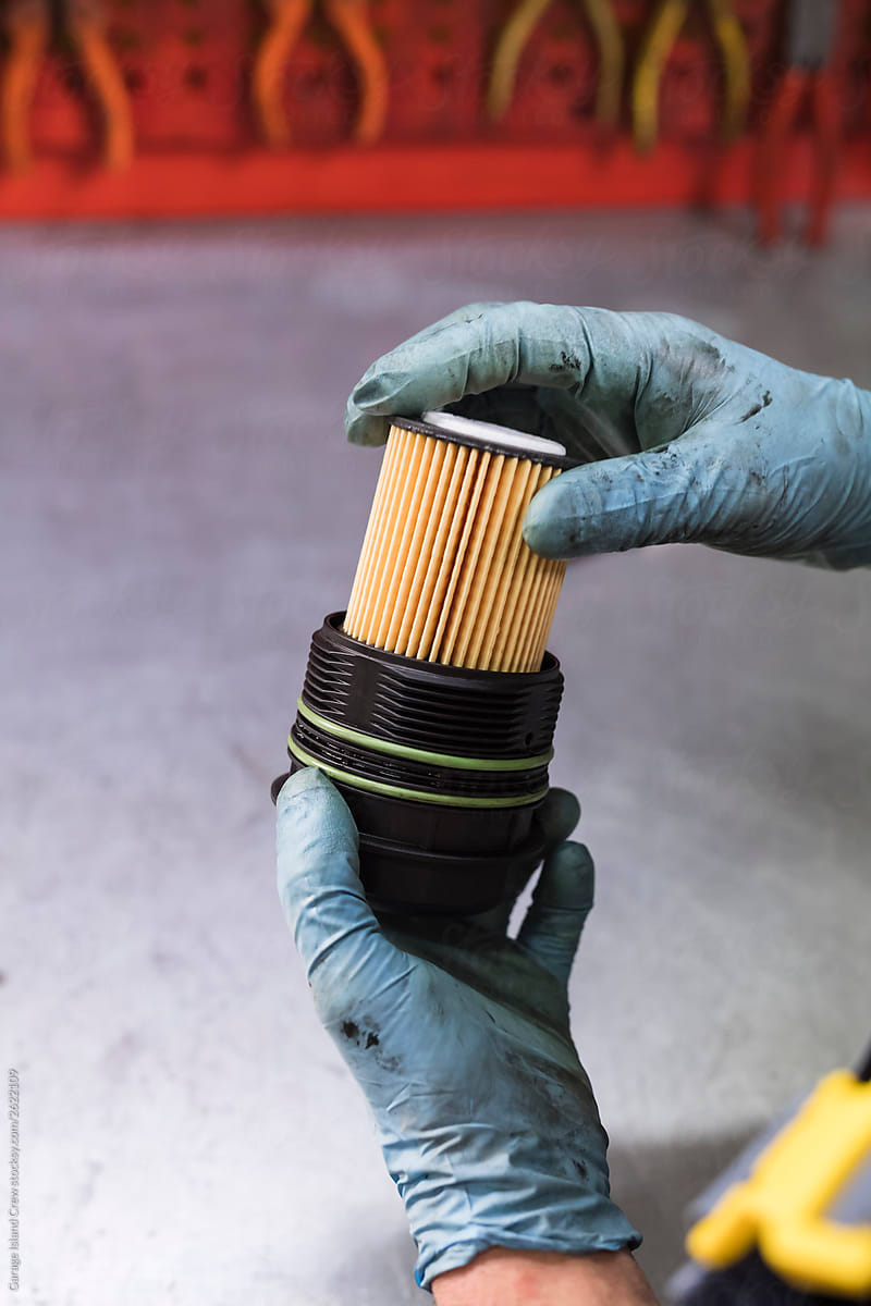 Car oil filter changing