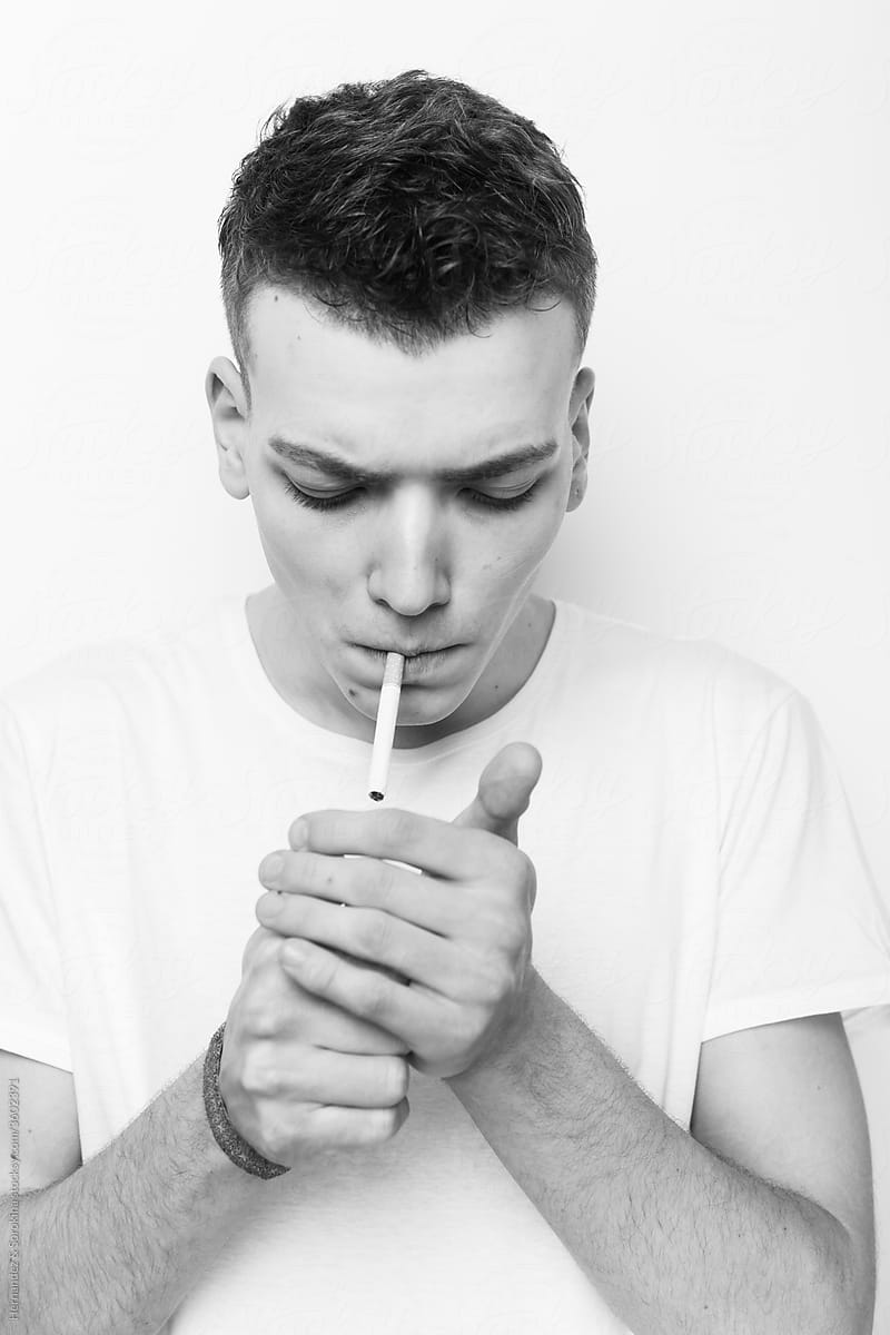 Portrait Of Young Man smoking