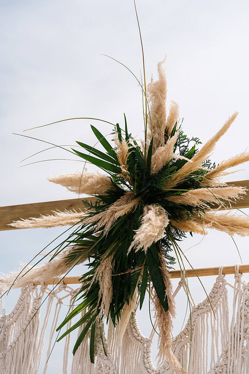 Wedding decoration with pampas grass