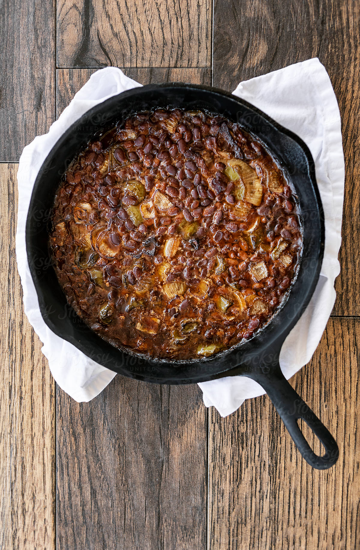 Smoked: Mesquite Baked Beans In A Cast Iron Pan