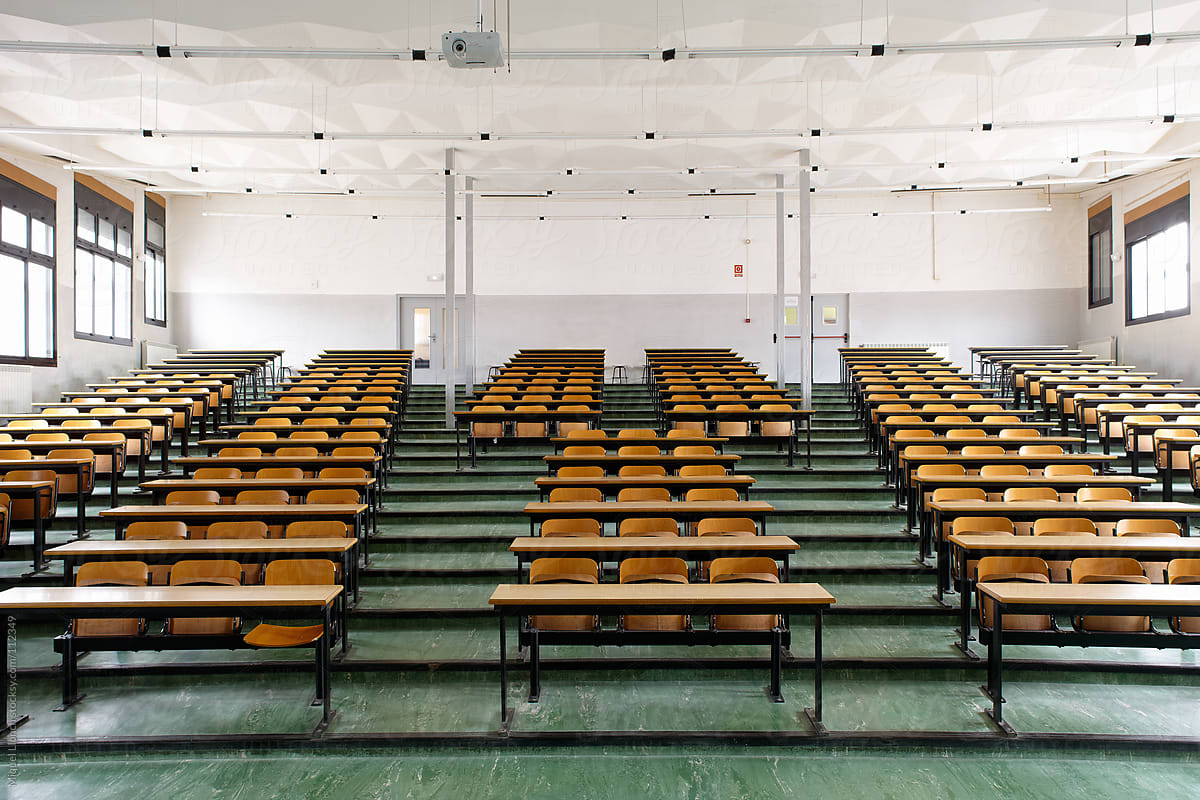 Empty lecture room of an old school or university