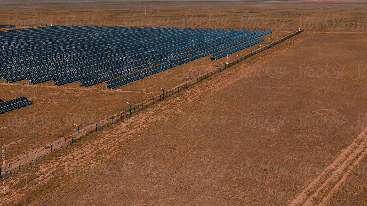 copyspace view of solar energy farm