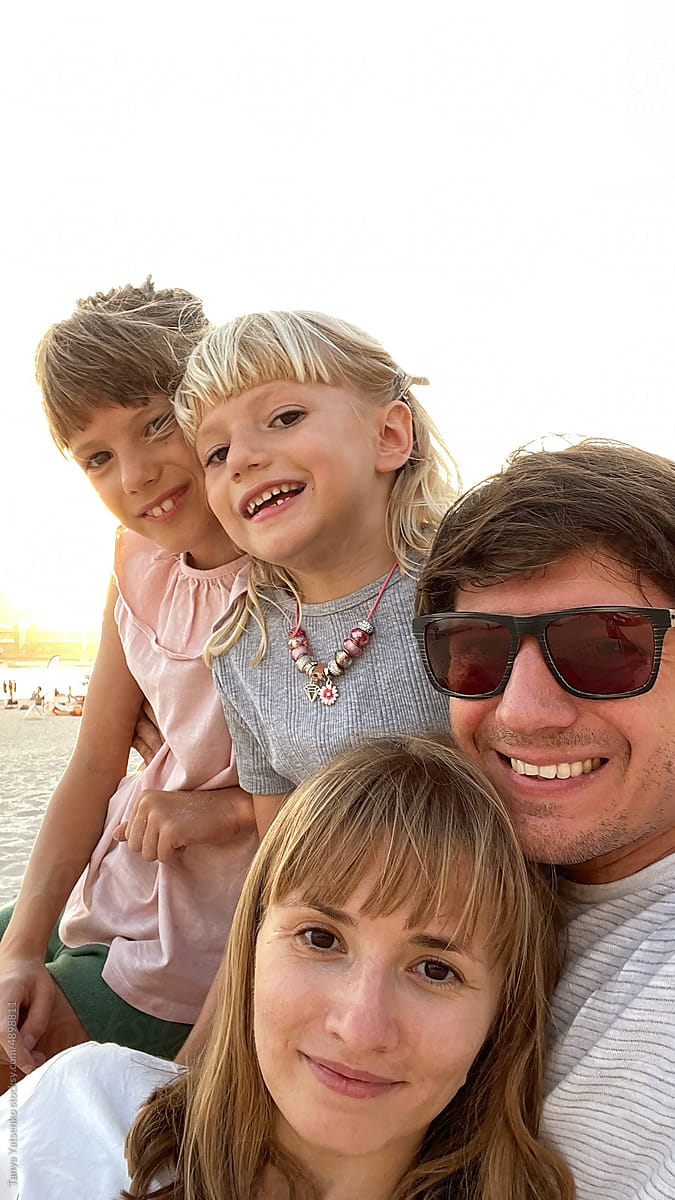 Family selfie on the beach