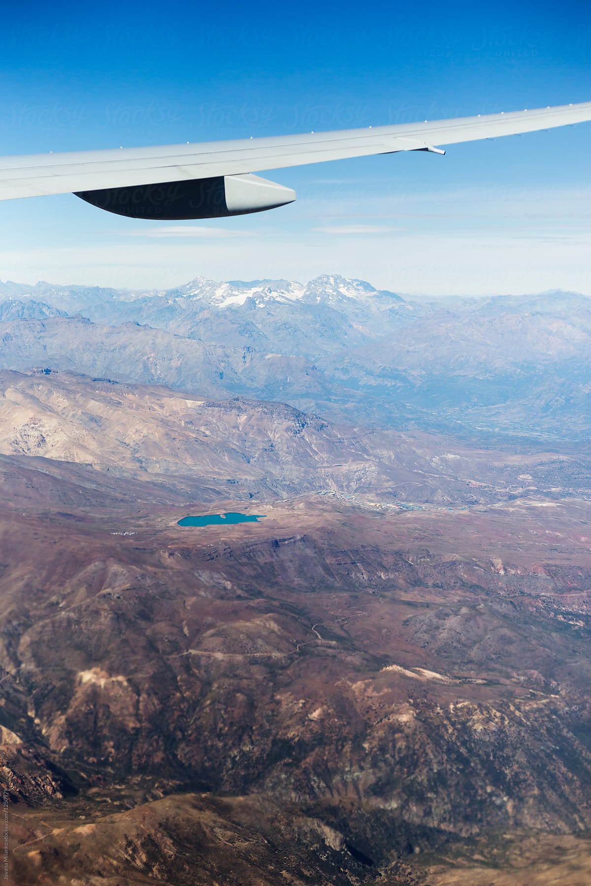 Flying over the Andean mountains