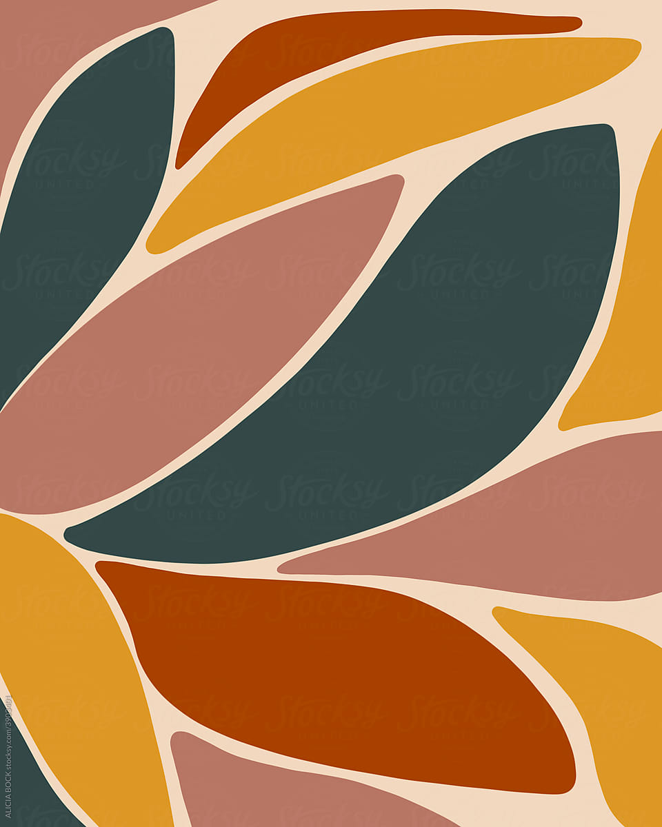 Abstract Botanical Design In Warm Tones
