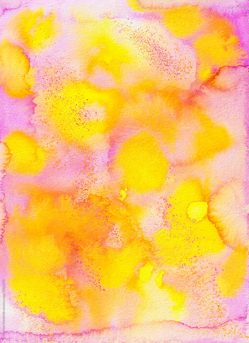 Yellow And Pink Watercolour Painting