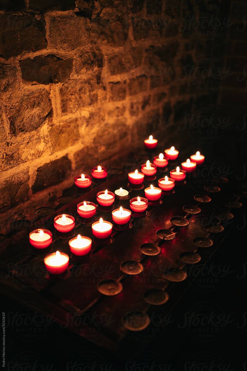lit church candles