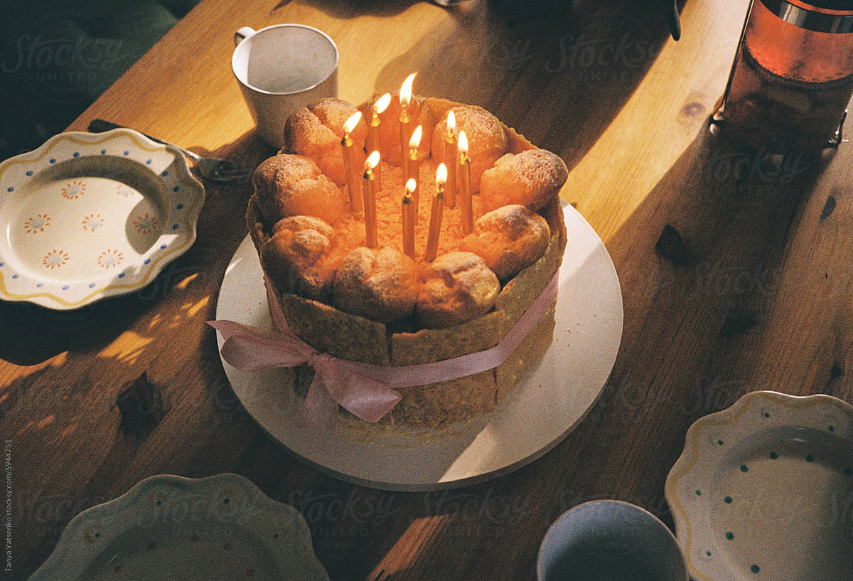 A cake with candles