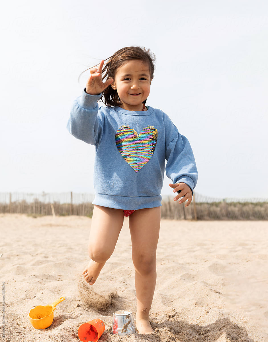 smiling child in the beach