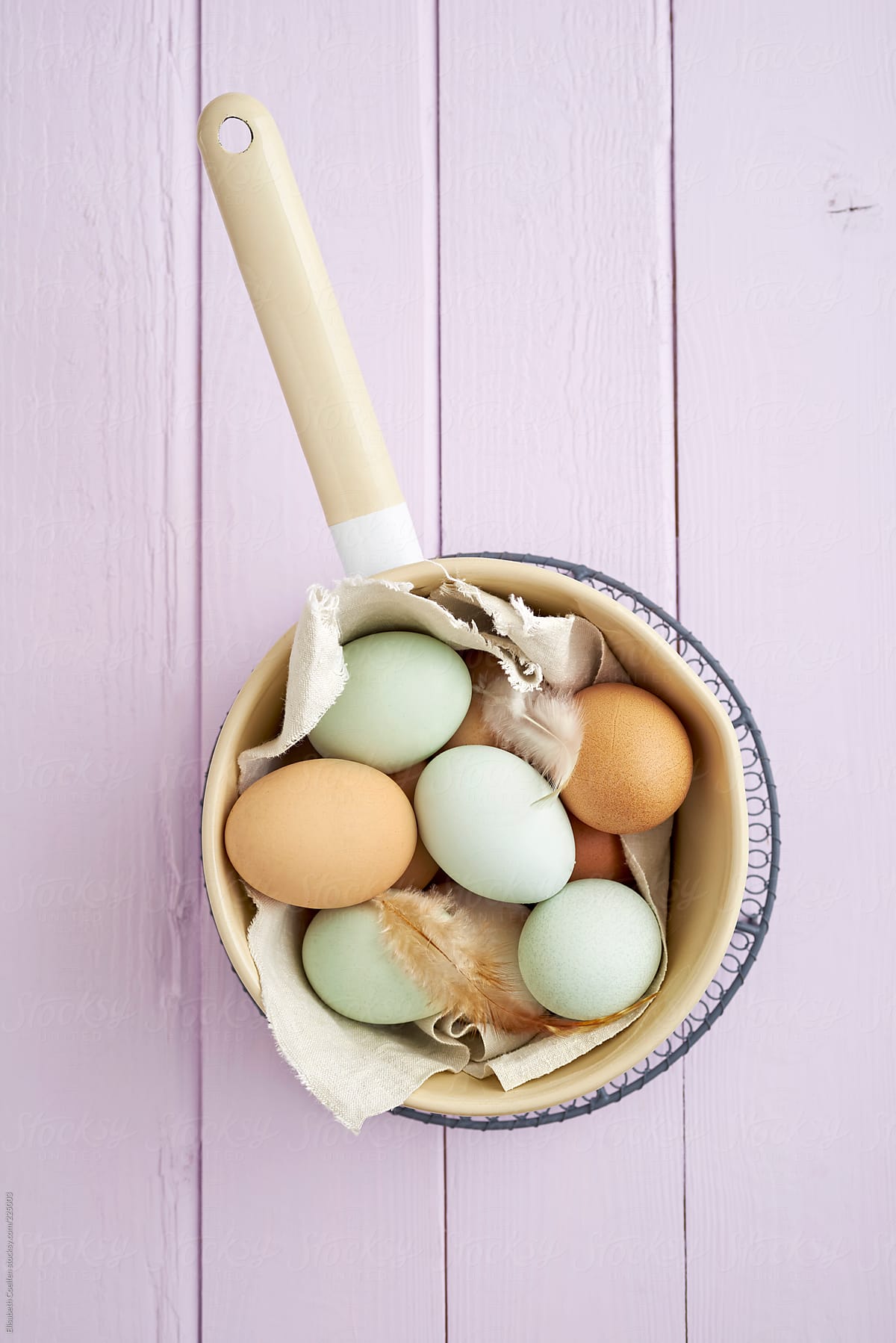 Organic eggs from Easter egger chicken