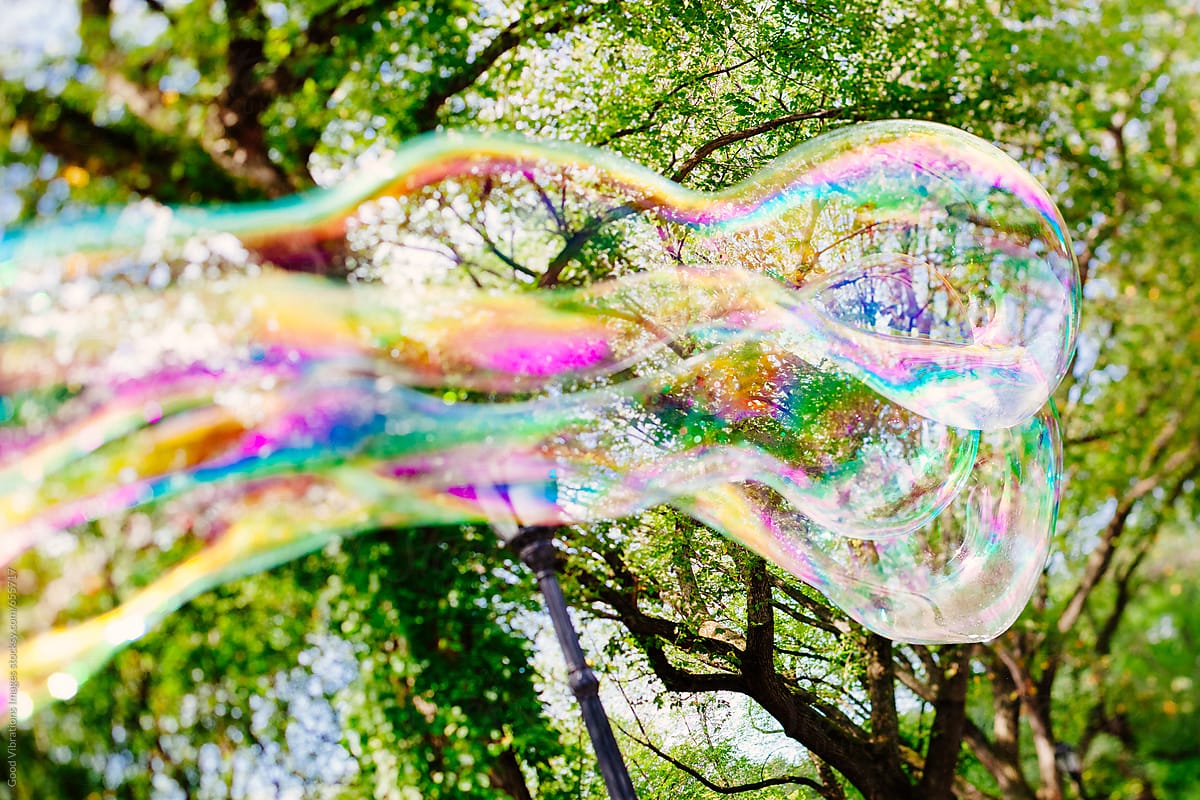 Colorful bubbles in Central Park, NYC