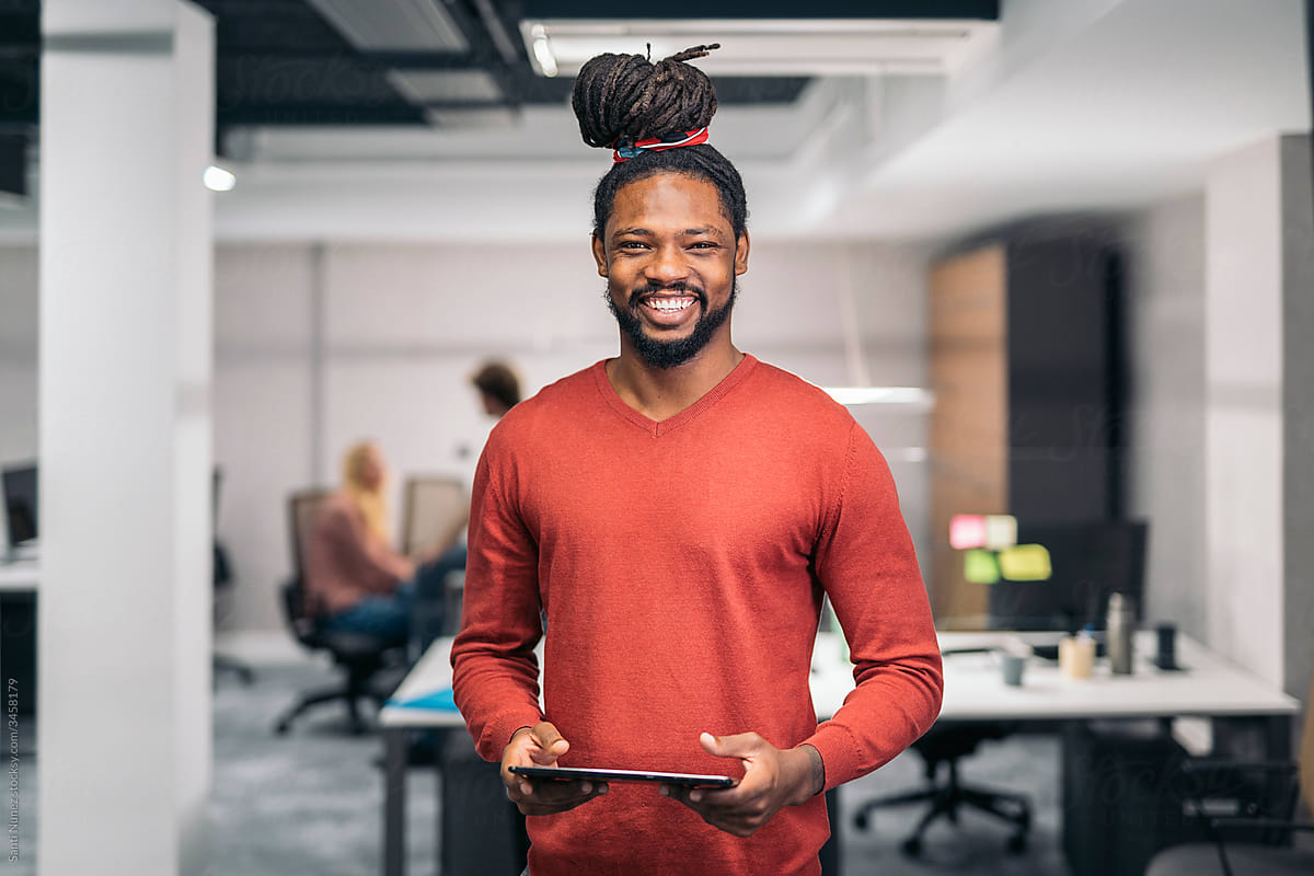 African Man in Office Portrait