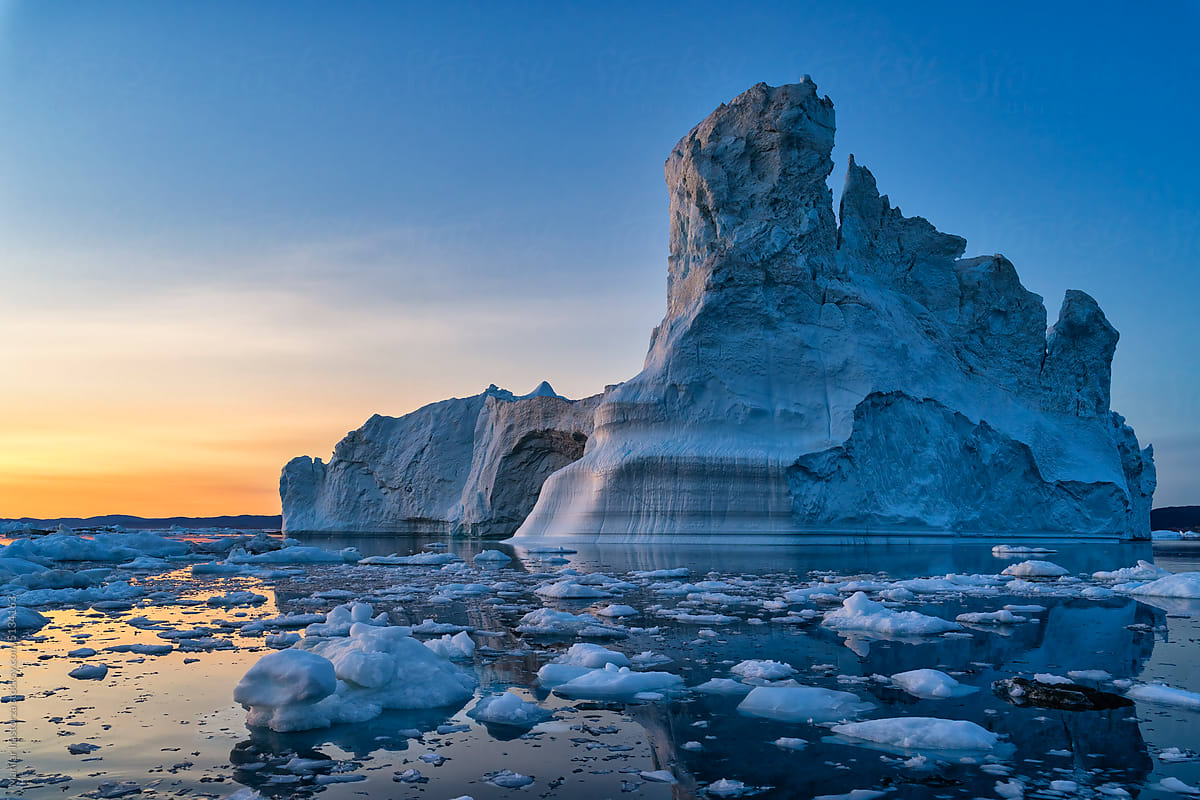 Incredible Icebergs During Midnight Sun In Greenland
