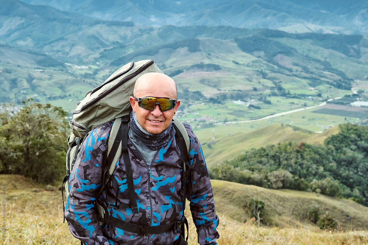 Mature man with paragliding equipment