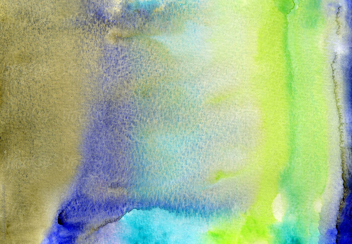 Green and blue flowing watercolors