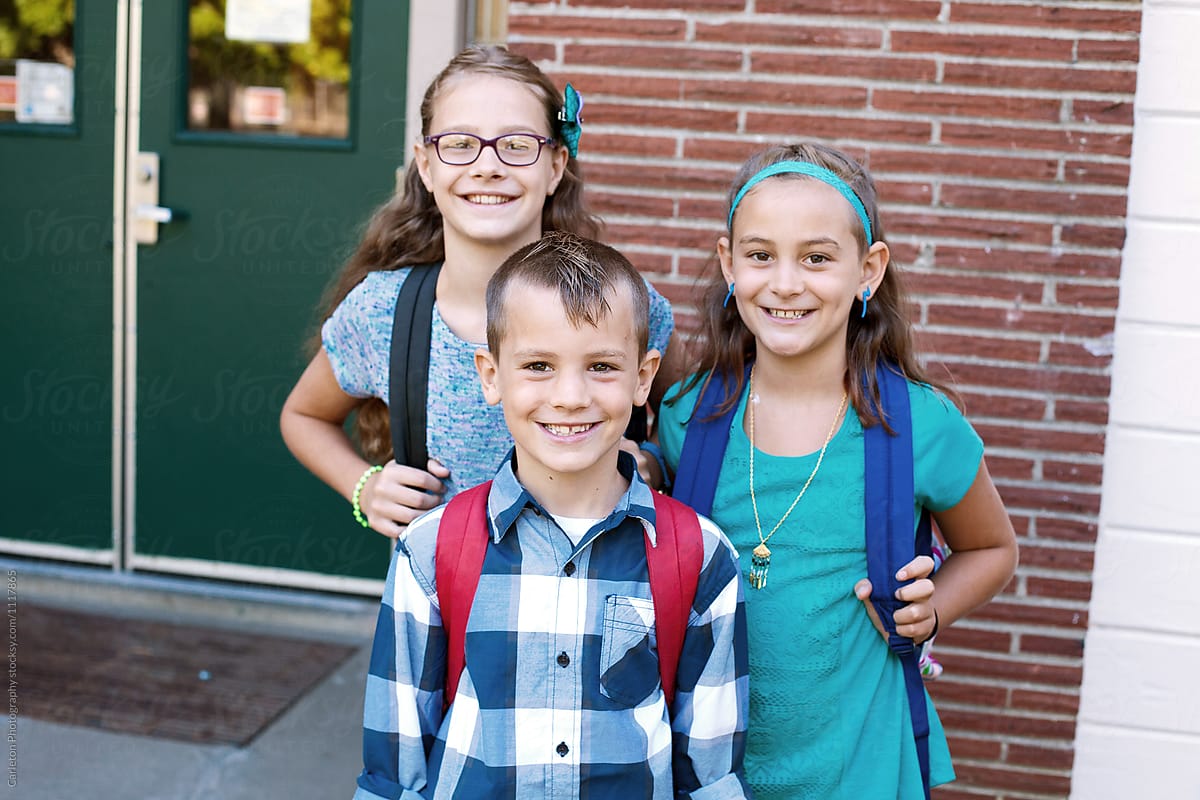 Three siblings ready for the first day of school!