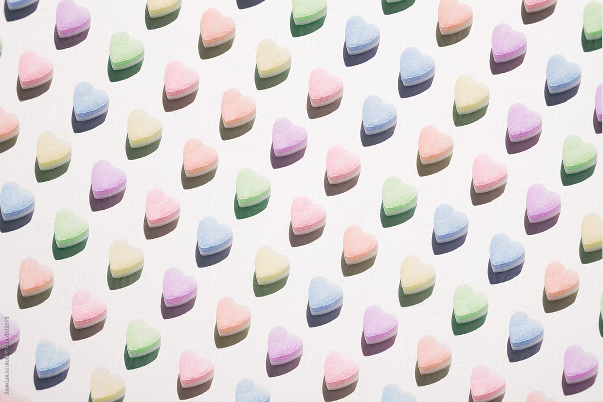 Rows And Rows Of Pastel Candy Hearts