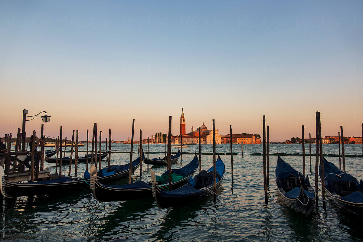 Venetian Twilight Serenade: Gondolas by San Giorgio Maggiore