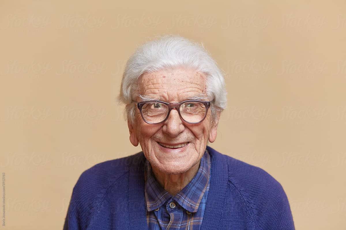 Portrait Of An Aged Man Smiling