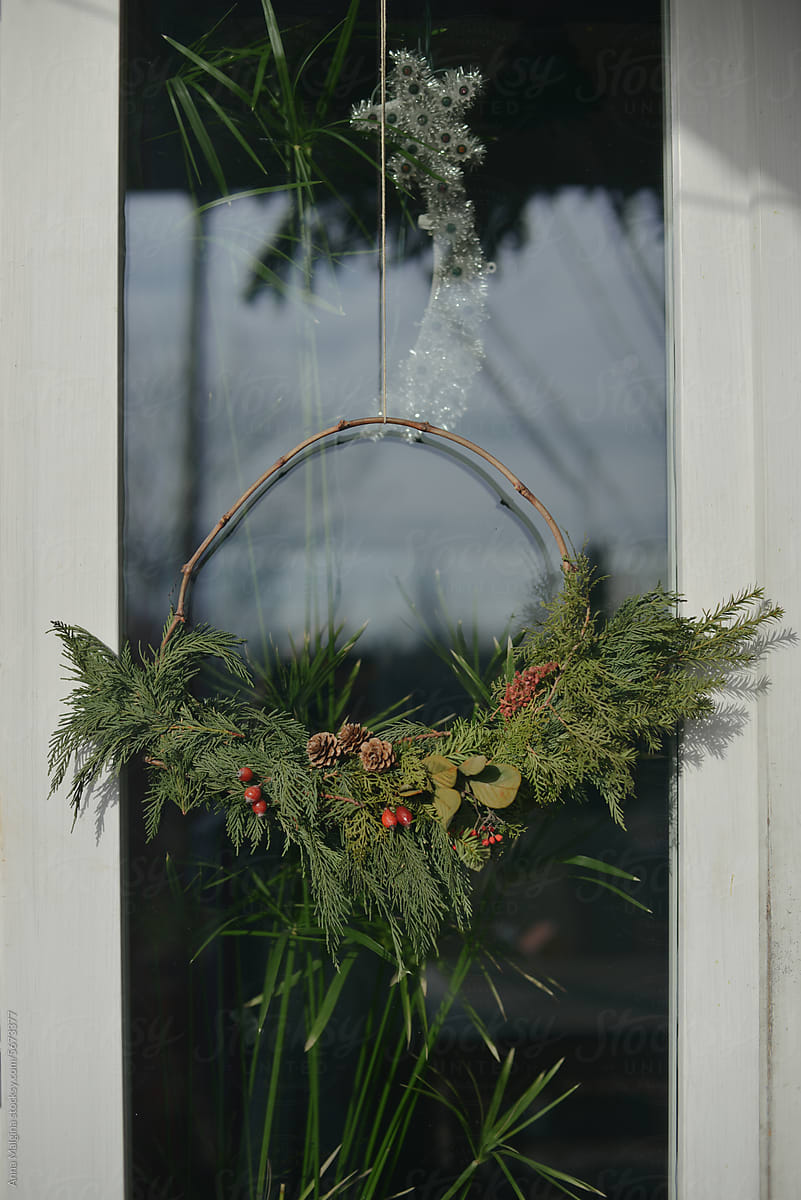 Xmas wreath on a door