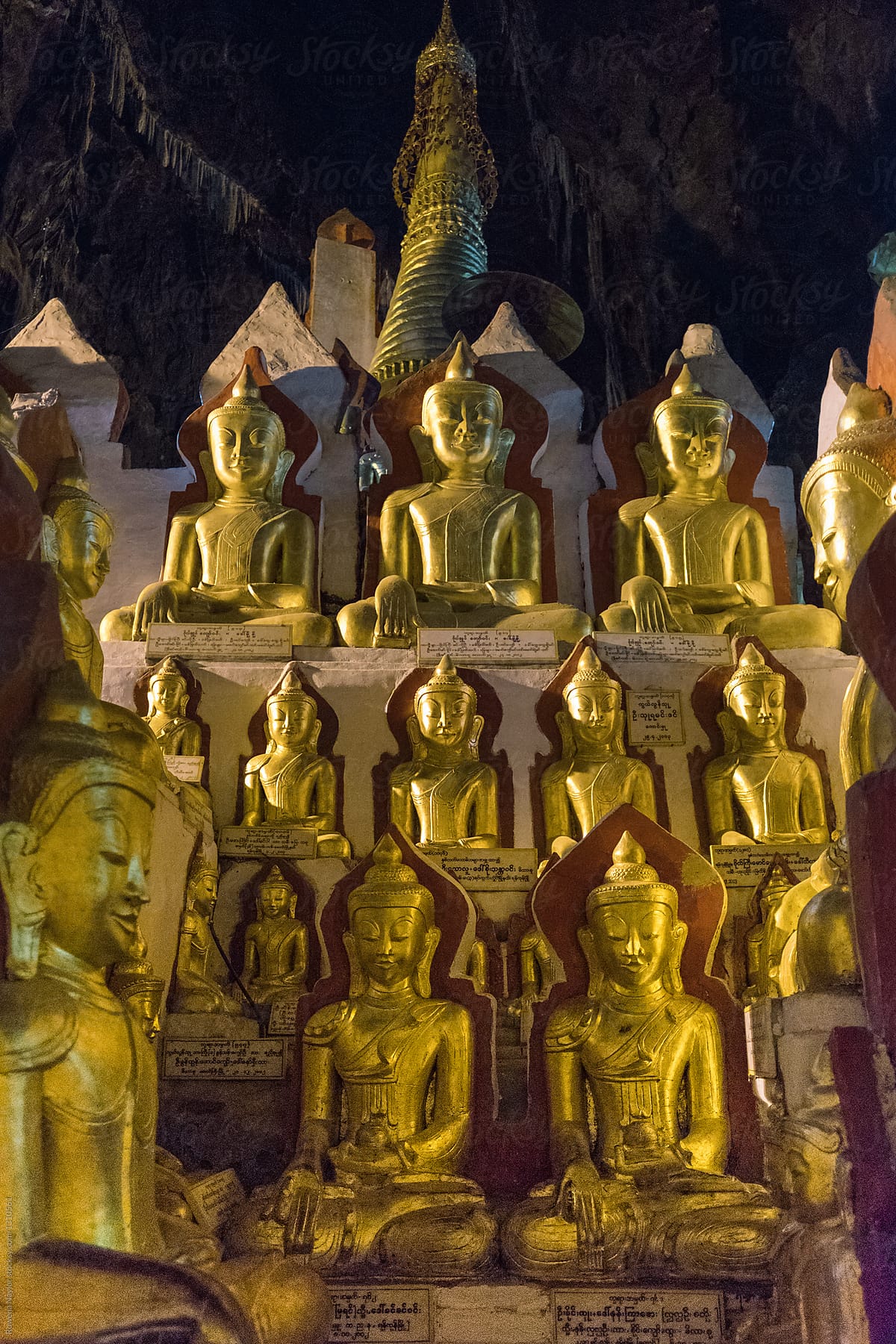Some of the 8,000 Buddhas in the Pindaya Cave, Myanmar
