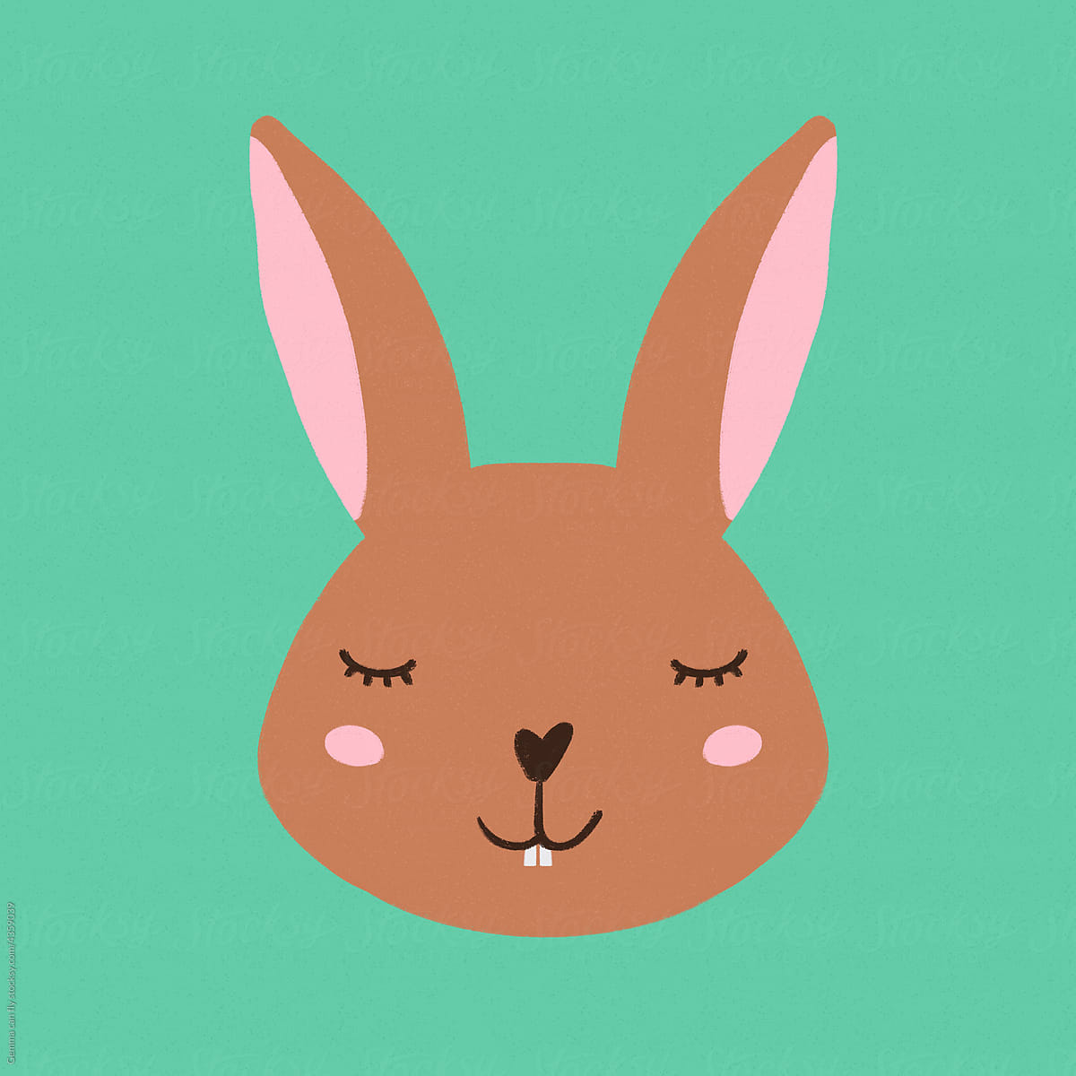 Happy rabbit, animal illustration
