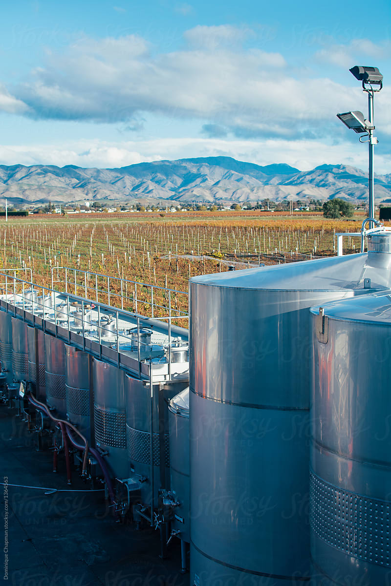 Wine tanks in a winery