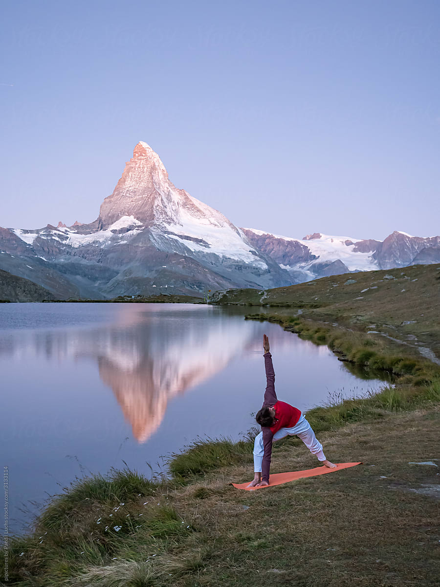 Outdoor yoga before sunrise