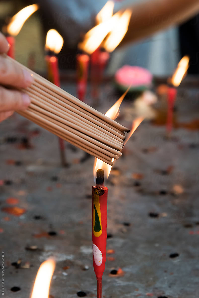 Incense Sticks in a Chinese temple