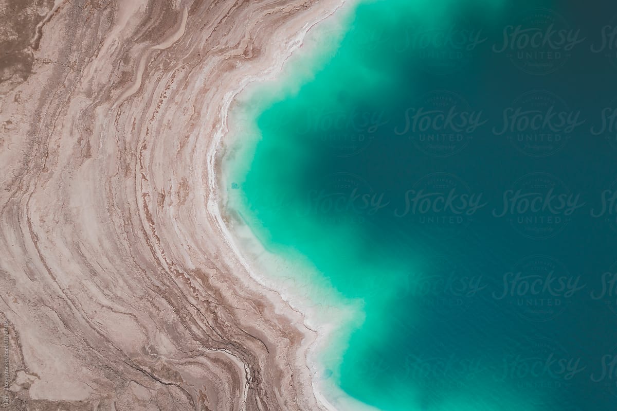 Abstract aerial view of rock formation by the dead sea