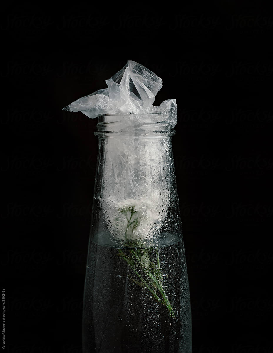 Flowers in plastic bag