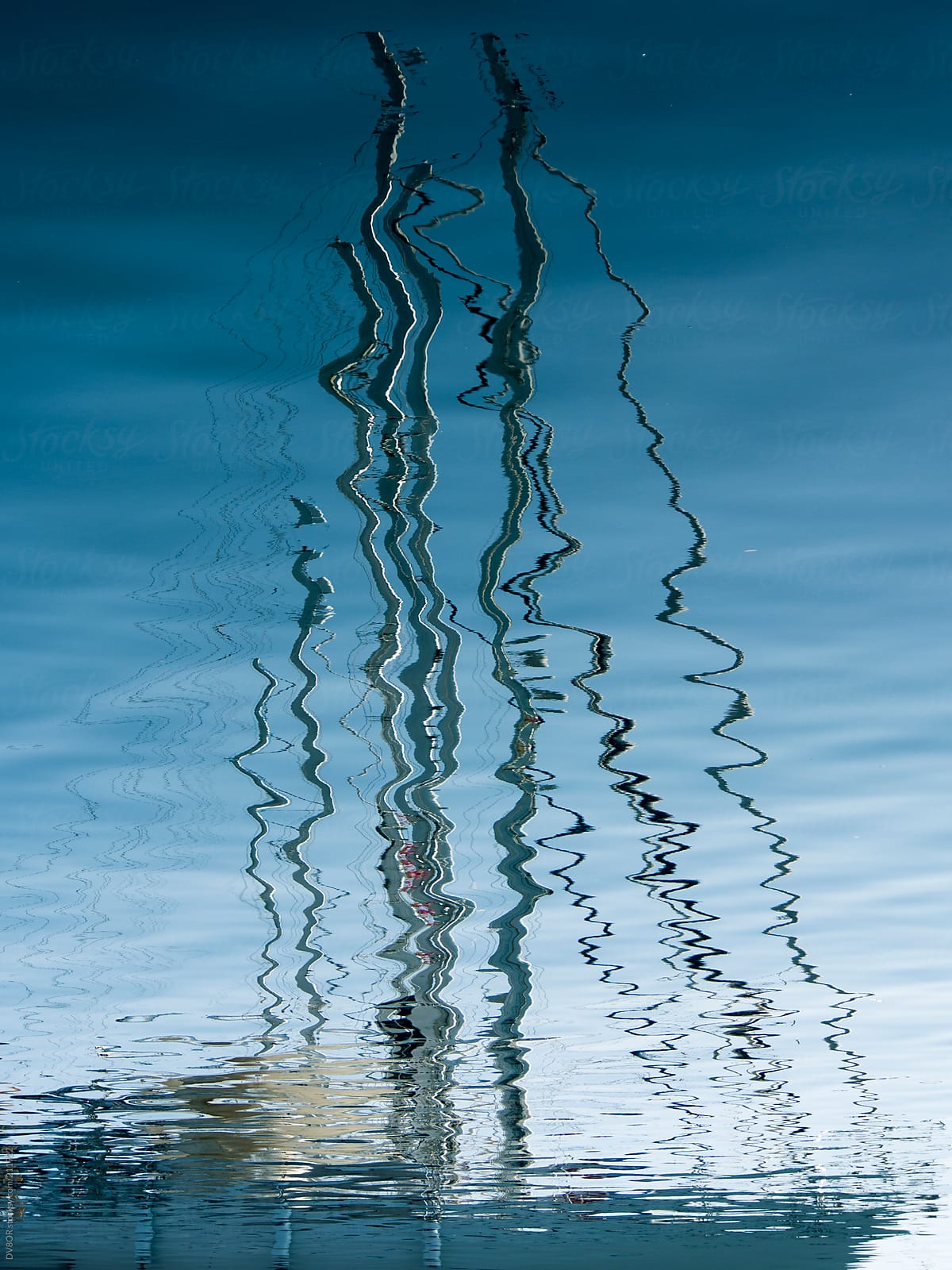 Reflection of Sailing boat or yacht on the water in Majorca, Spain