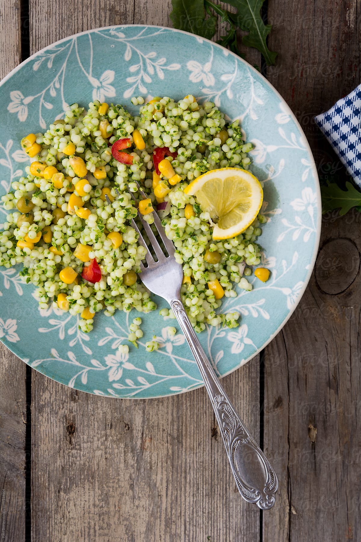 Food: green couscous