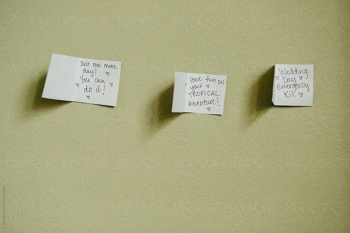 Wedding Day Notes on Wall
