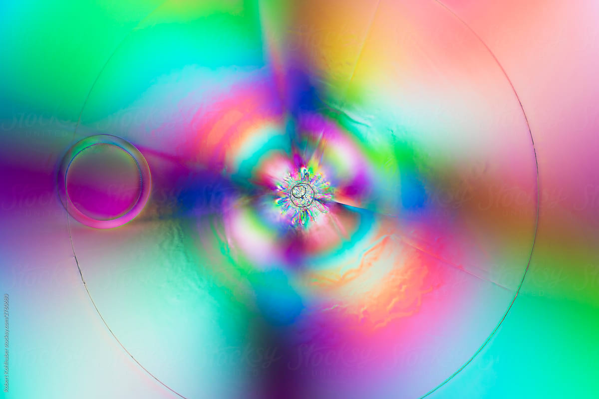 Interference colors in plastic cd case