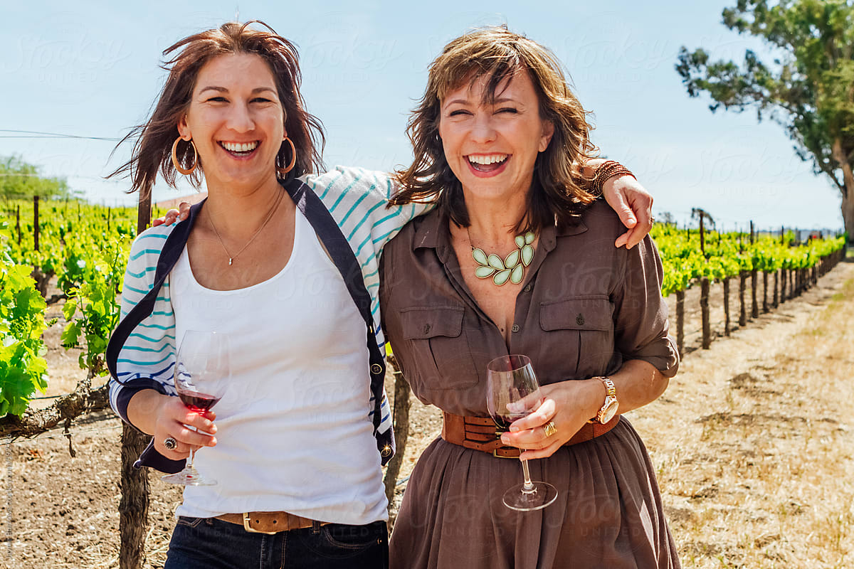 Portrait of Two Female Friends in a Vineyard