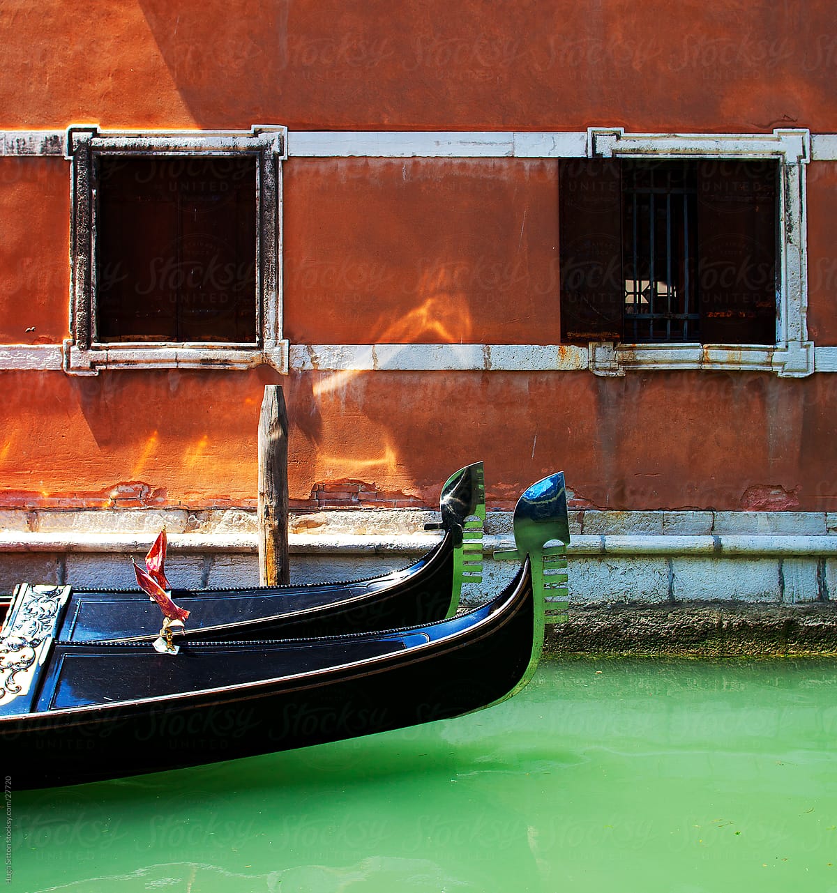 Gondola on the canals of Venice. Italy
