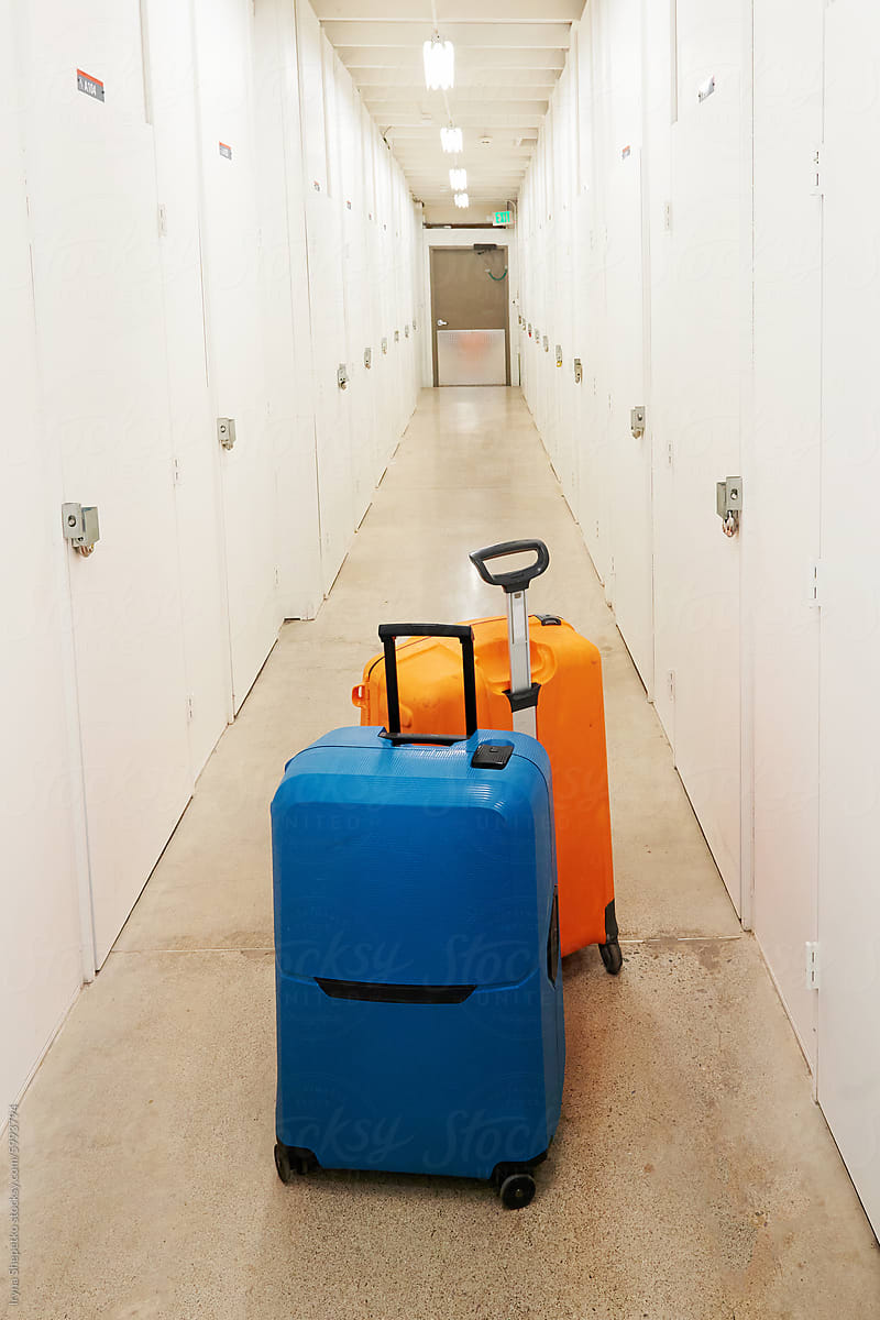 Suitcases on storage