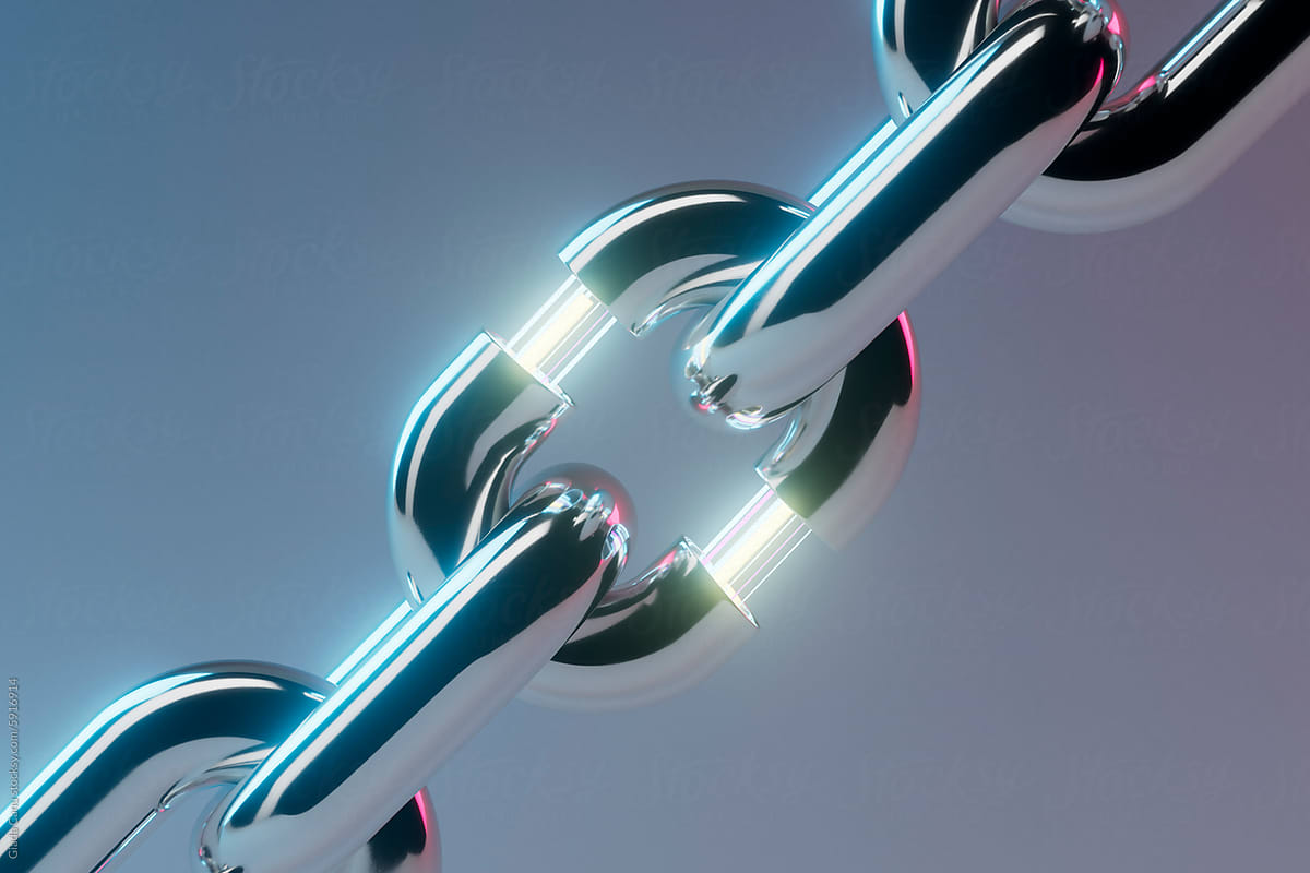 3D Rendered Chain with Conceptual Data Lights