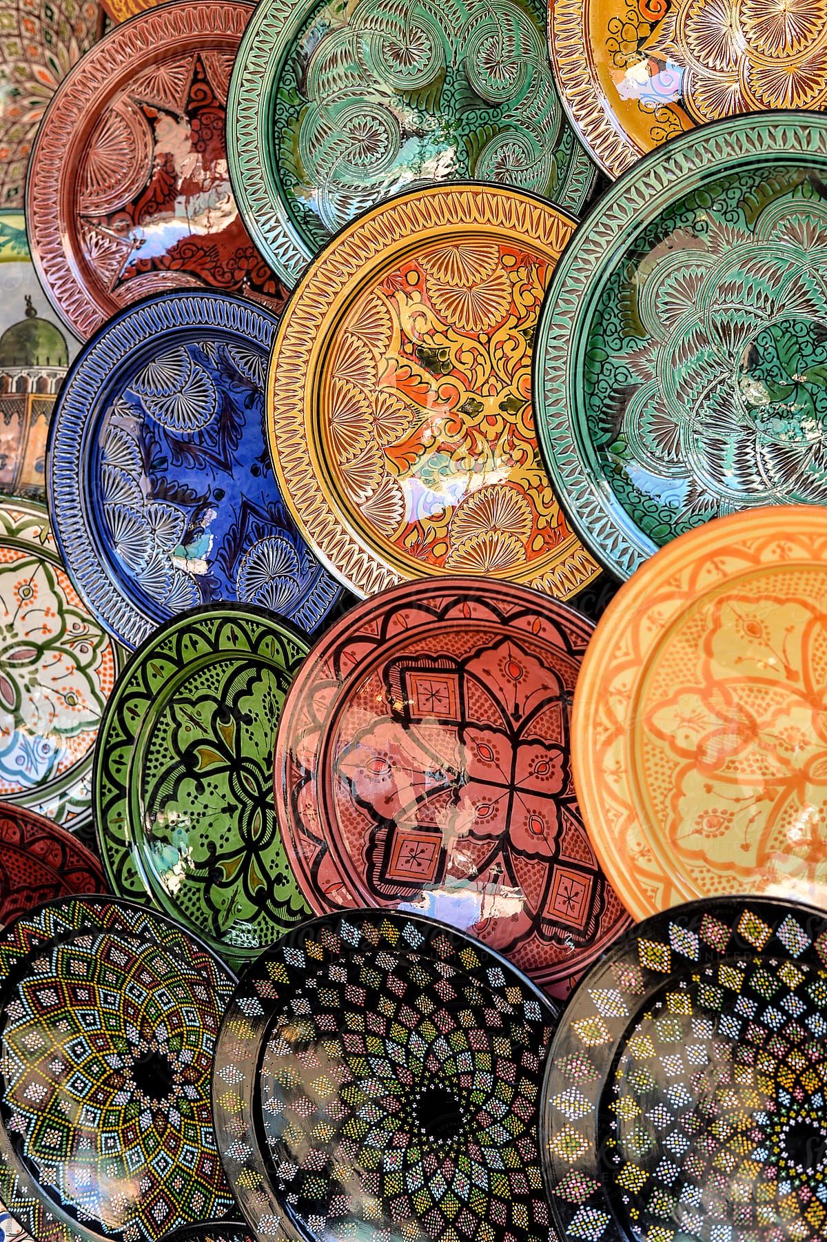 Traditional Moroccan ceramic dishes