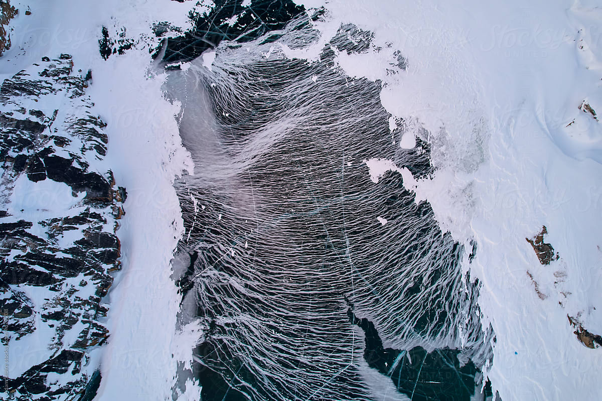 Abstract ice formation - snow patterns on Arctic sea ice