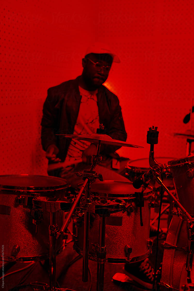 Black Man Playing Drums