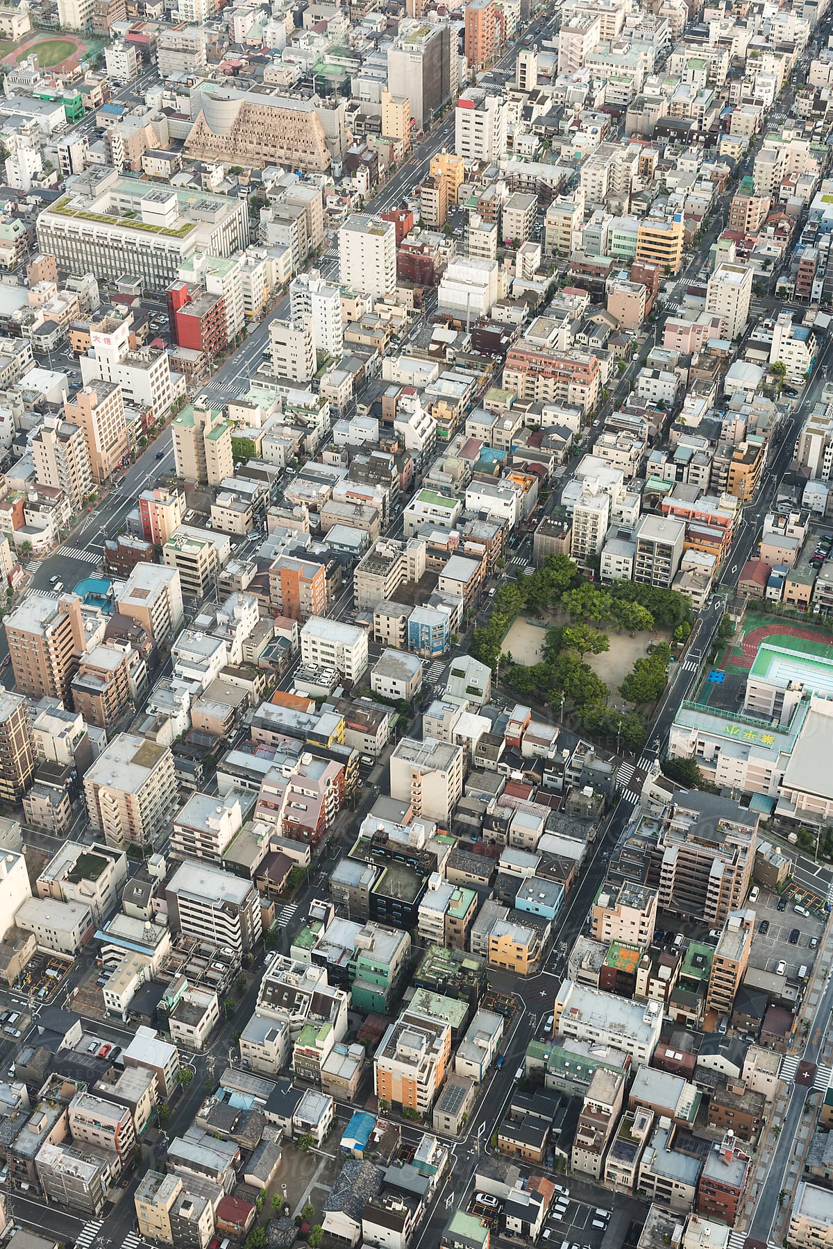 buildings in tokyo from above