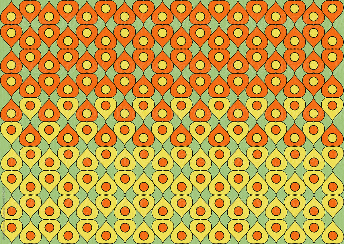 Pattern With Yellow And Red Hearts