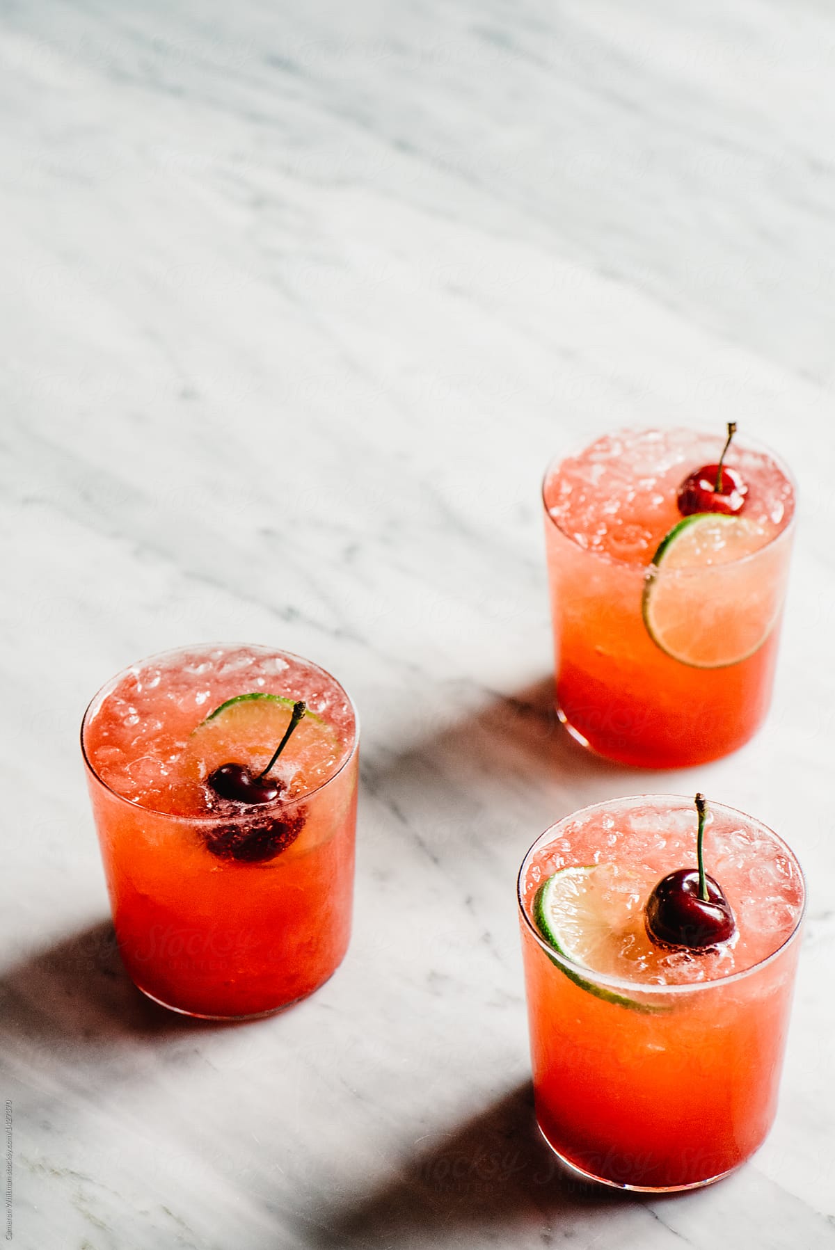 Cherry Gin Rickey Cocktails