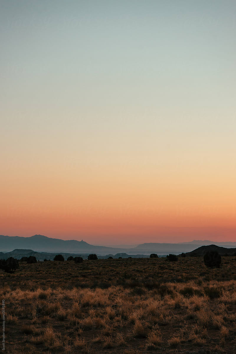 Sunrise over empty Desert