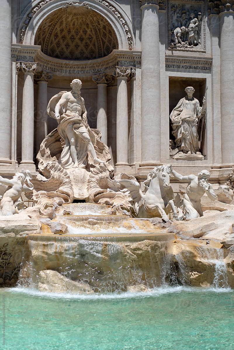 Rome, Trevi fountain, summer