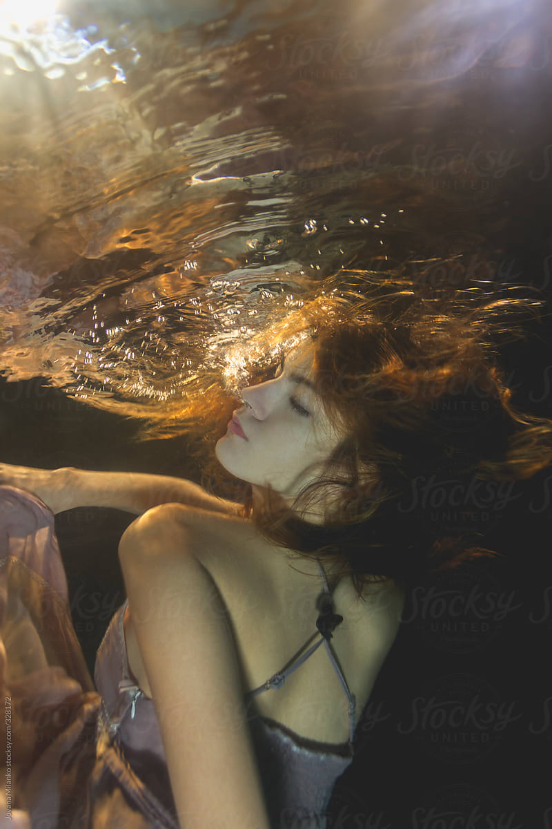 Woman model underwater