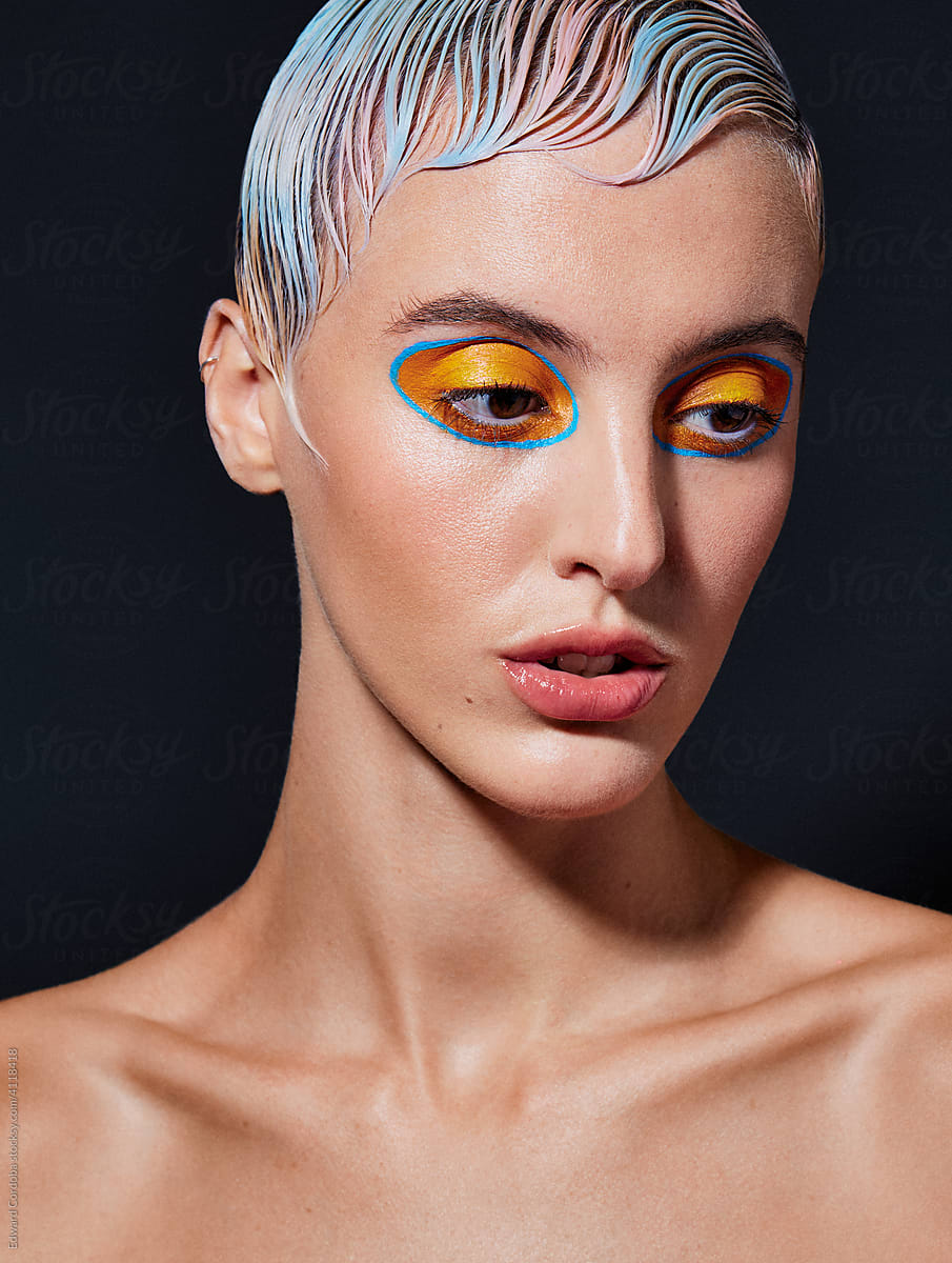Colourful Modern Beauty Make Up and Hair