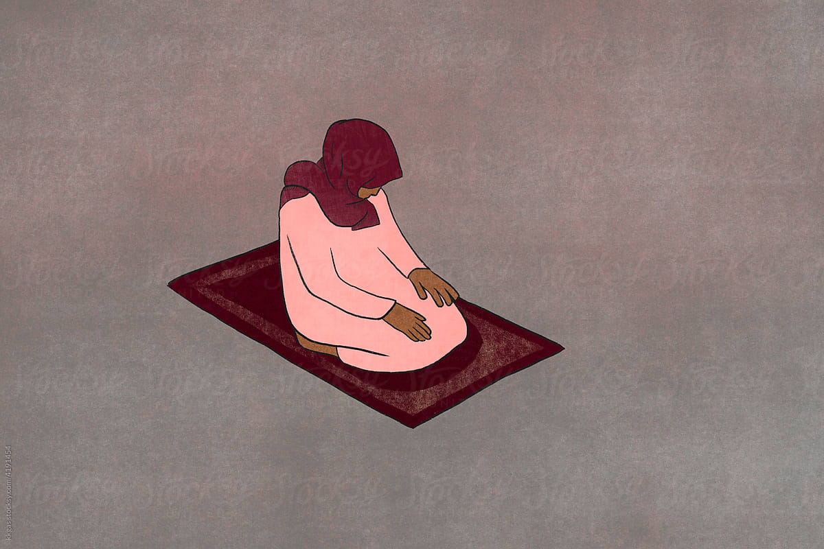 Muslim prayer illustration